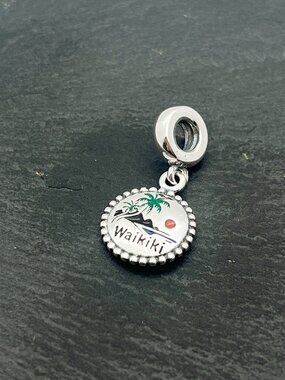 Pandora Waikiki Beach Dangle Charm Sterling Silver Jewelry